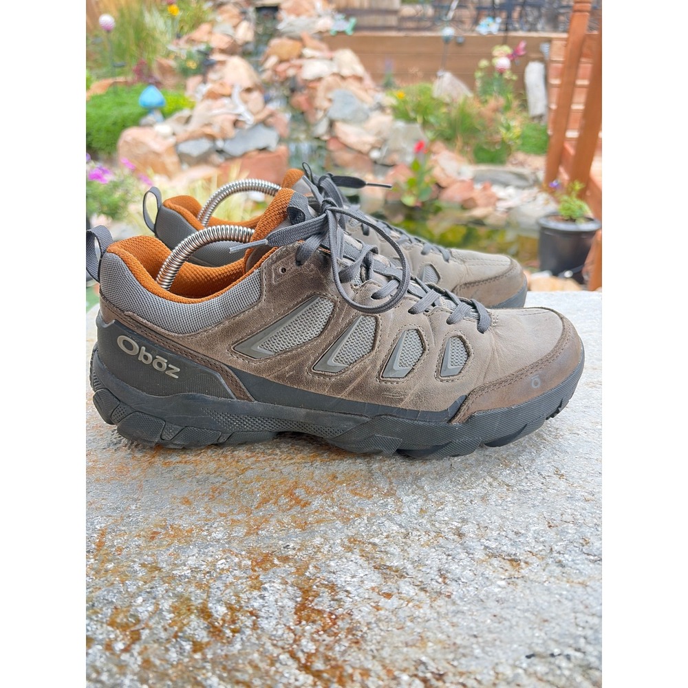 Oboz Sawtooth II Low Hiking Shoes Mens 10 Canteen Brown Grey Leather 23901